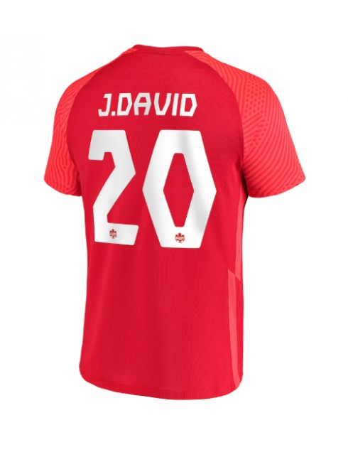 Kanada Jonathan David #20 Replika Hemmakläder VM 2022 Kortärmad